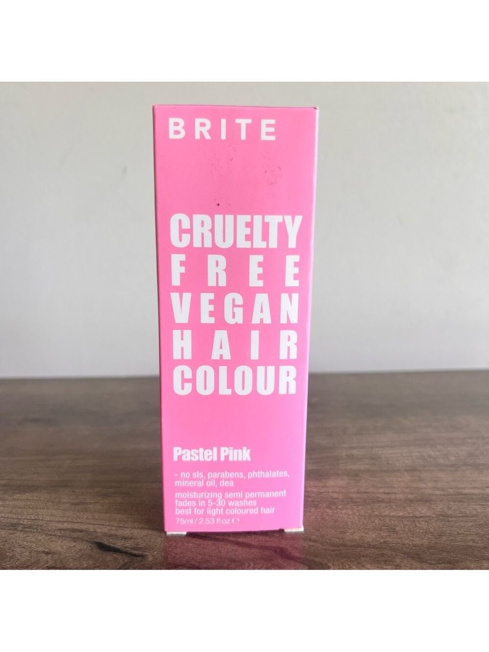 BRITE Cruelty Free Vegan Hair Colour Pastel Pink Semi Permanent Hair Color